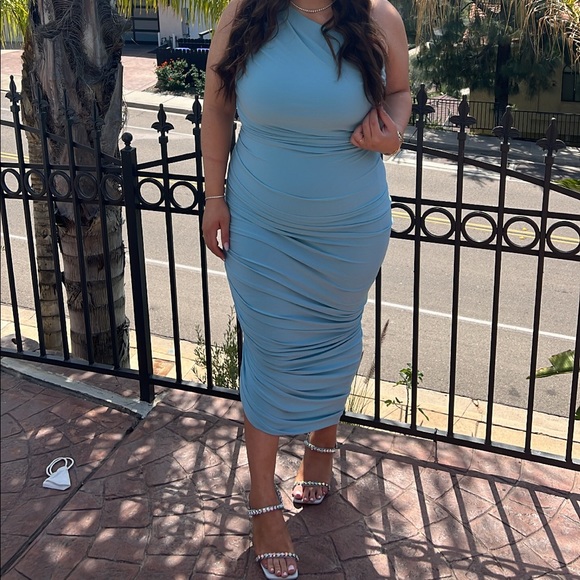Norma Kamali | Dresses | Revolve Diana Gown In Powder Blue By Norma Kamali  | Poshmark